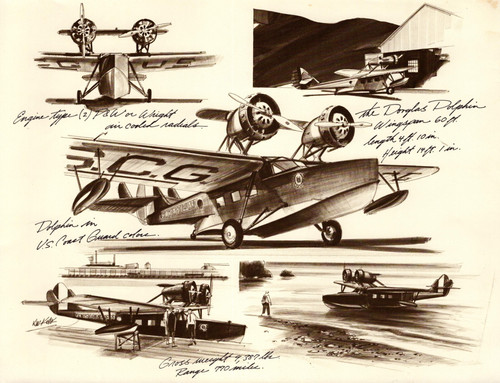 Douglas dolphin flying - flying, boat