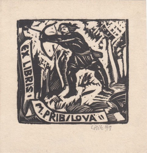 Exlibris bookplate holzschnitt - exlibris,